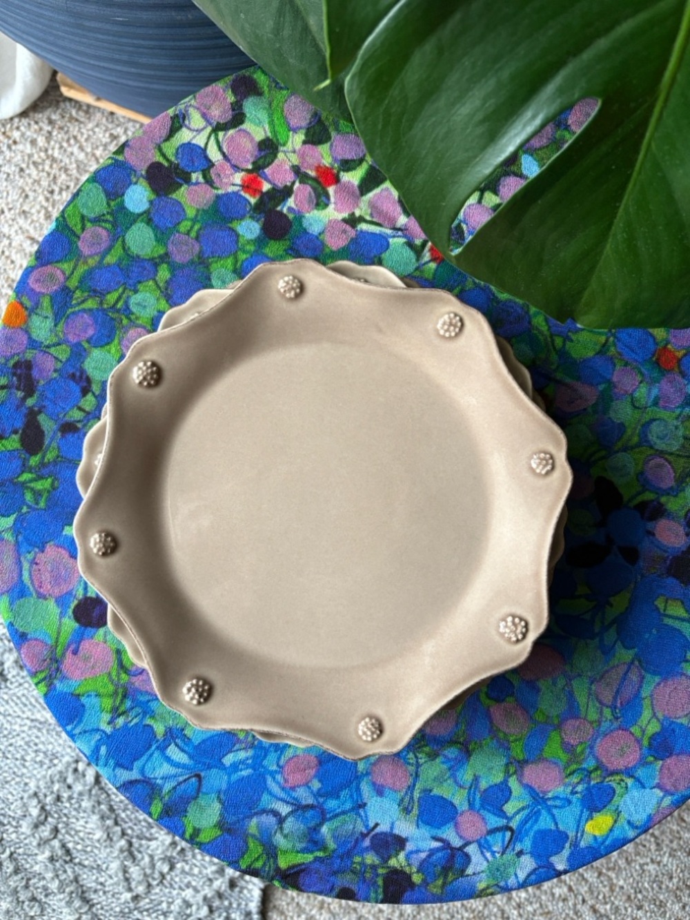 Juliska Ceramics Berry and Thread Cappucino Brown 9” Salad Plates - Set of 4